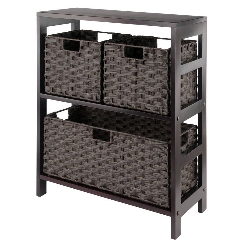 29.21&#34; 4pc Leo Storage Shelf with Baskets Espresso/Chocolate - Winsome, 1 of 21