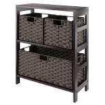 29.21" 4pc Leo Storage Shelf with Baskets Espresso/Chocolate - Winsome