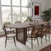 PexFix 79" x 33.5" Farmhouse Kitchen Dining Room Table Home Furniture Oval Walnut Kitchen Table with Rattan Woven Legs for Kitchen Bar Living Room - 4 of 4