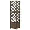 VidaXL Corner Trellis Planter Gray 15.7Inchx15.7Inchx59Inch Solid Fir Wood - 3 of 4