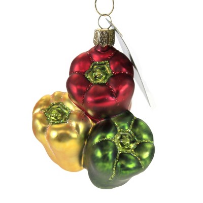 Old World Christmas 3.0" Bell Peppers Vegetables Good Luck  -  Tree Ornaments