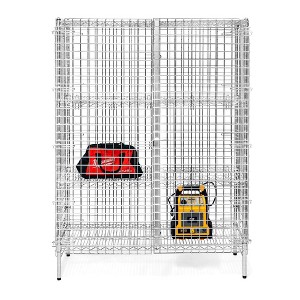 Shelving.com  Chrome Wire Security Cage w/ 2 Adjustable Shelves - 1 of 1