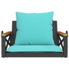 vidaXL Swing Bench with Cushions Black 24.8"x24.4"x15.7" Poly Rattan - 4 of 4