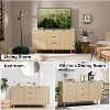 Homhougo 47" Buffet Cabinet, Sideboard Storage Cabinet with 3 Drawers & 2 Doors, Adjustable Shelves for Kitchen, Living Room - 3 of 4