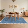 Washable Rug Modern Scalloped Rug Non Slip, Neutral Indoor Carpet - 4 of 4