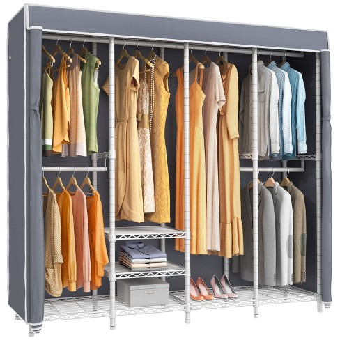 Freestanding Closet Organizer, Clothes Rack with Drawers and Shelves, Heavy  Duty Garment Rack Hanging Clothing Wardrobe Storage Closet for Bedroom