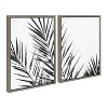 Kate and Laurel Sylvie Palm I and II BW Framed Canvas by Amy Lighthall, 2 Piece 18x24, Gray - 2 of 4