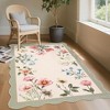 Washable Non-Slip Area Rug, Floral Soft Carpet for Bedroom & Living Room, Cute Aesthetic Throw for Girls' Room - 3 of 4