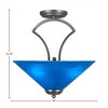 Toltec Lighting Zilo 3 - Light Flush Mount in  Graphite with 16" Blue Italian Shade - 2 of 2