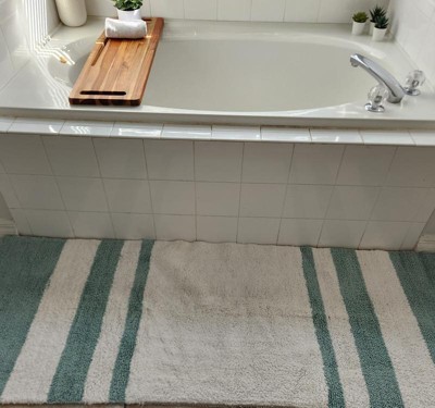 27x45 Spa Cotton Reversible Bath Rug Gray : Target