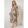 June + Vie by Roaman's Women's Plus Size Tiered Pleated Midi Dress - 4 of 4