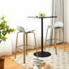 Costway Modern Set of 2 Barstools 30inch Pub Chairs w/Low Back & Metal Legs Grey - image 2 of 4