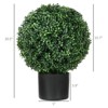 Syemin Artificial Plant Set of 2 Artificial Ball Boxwood Topiary Trees Indoor Outdoor Fake Plants for Office Living Room, Green, 15.7"*15.7"*20.5" - 3 of 4