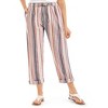 Collections Etc Striped Cuffed Hem Pull-On Elasticized Waist Capris - 3 of 4