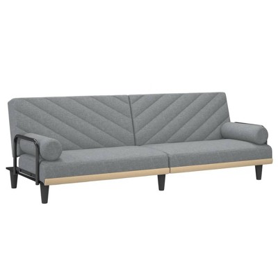 vidaXL Fabric Sleeper Sofas with Adjustable Backrest and Practical Pillows - Light Gray Sofa Bed with Sturdy Plywood Frame
