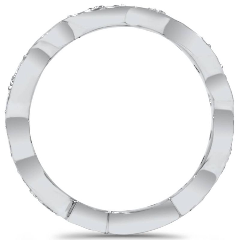 Pompeii3 1ct Diamond Stackable Wedding Eternity Anniversary Ring Band 14K White 7 - Size 7, 2 of 6