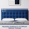 WhizMax Queen Linen Upholstered Bed Frame with Platform Base and Wooden Slats, Blue - 4 of 4
