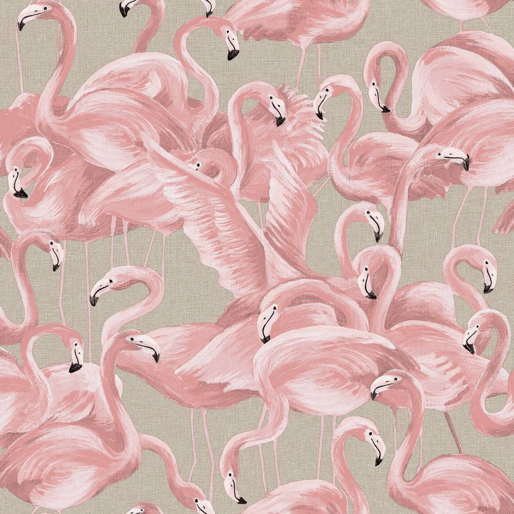 Photos - Wallpaper Tempaper Peel and Stick  Flamingo Ballerina Pink
