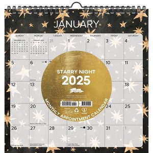 Willow Creek Press Starry Night 2025 12"x12" Spiral Wall Calendar: Monthly Paper Planner, All Ages, Blue, January-December - 1 of 4