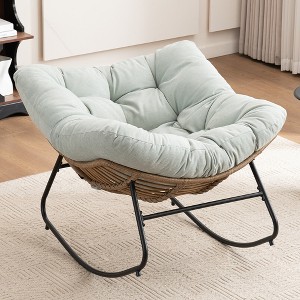 Lyngins Modern Indoor Leisure Rocking Chair with Thicken Seat Cushion,Comfy Accent Reclining Chair for Living Room,Nursery - 1 of 4