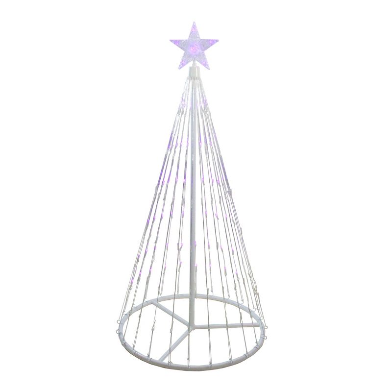 Northlight 4' Purple LED Lighted Show Cone Christmas Tree Outdoor Decor, 2 of 4