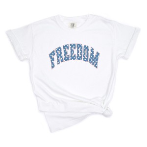 Simply Sage Market Women's Retro Freedom Stars Short Sleeve Garment Dyed Tee - 1 of 2