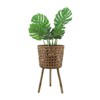 VisioGear 3PCS Round Bamboo Planter with Legs, Plant Pots for Living Room, Bedroom, Brown, 15"*15"*26" - 4 of 4