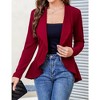 Womens Blazer Long Sleeve Ruffle Hem Casual Office Business Cardigan Suit Jackets - 3 of 4