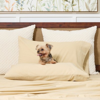 Standard Dark Teal Cotton Flannel Pillowcase Set