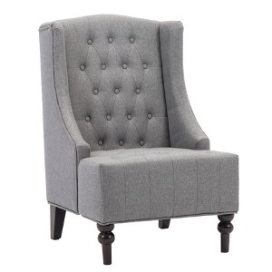 Ryan Button-Tufted Wingback Accent Chair - AC Pacific - 1 of 4