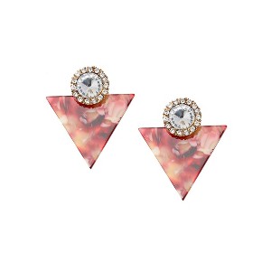 SOHI Women's Pink Triangle Drop Earrings - 1 of 3