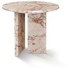 PAGED Modern Luxury Natural Marble Round Coffee Table for Living Room,Stylish Desigh Real Marble Center Table Tea Table End Table - 4 of 4
