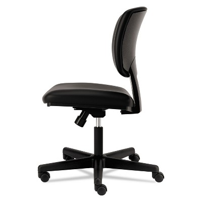 Black Leather Adjustable Task Office Chair with Swivel