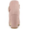 Allegra K Women's Buckle Side Zip Chunky Heels Ankle Booties - 4 of 4