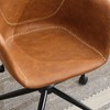 24.2"Mid-Century Modern Office Chair,Rolling Swivel Height Adjustable Ergonomic Chair with Frame/Arms,Black - 3 of 4