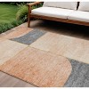Coral Peach And Gray Abstract Washable Indoor Outdoor Area Rug - 2 of 4