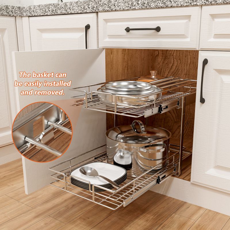 HOMLUX Pull-Out 2 Tier Home Organizer, 3 of 7