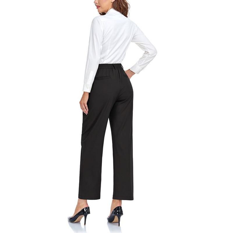 Women's Wide Leg Suit Pants Loose Fit High Elastic Waisted Business Casual Long Trousers Pant, 2 of 7