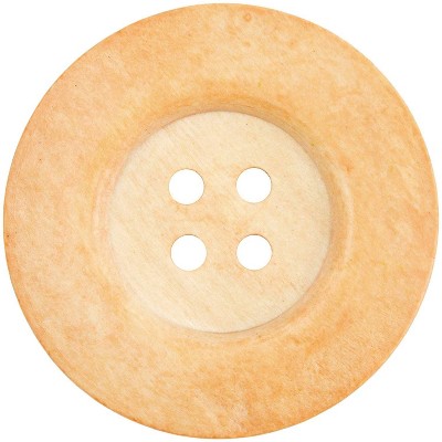 Juvale 30 Pack Wooden Buttons with 4 Hole for Crafts and Sewing, Brown, 2.4"