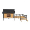 DSVIMOY Outdoor Large Wooden Dog Kennel with Porch, Weatherproof Large Dog House, Honey, 67"*43.3"*32.67" - 2 of 4