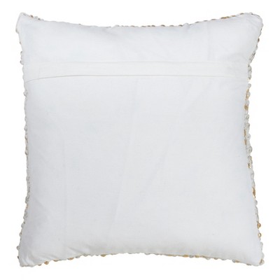 18" Gold Foil Printed Pom-Pom Square Throw Pillow