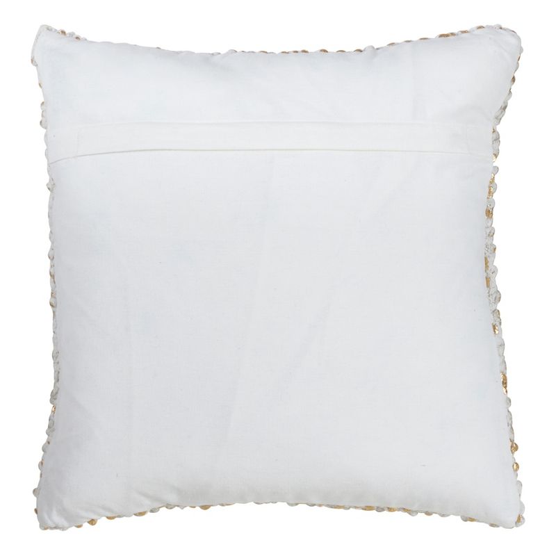 18"x18" Foil Printed Pom-Pom Square Throw Pillow - Saro Lifestyle, 3 of 5