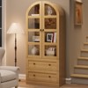 72" Tall Arched Kitchen Pantry Cabinet, Farmhouse Pantry Storage Cabinet with 2 Drawers & Glass Door, Freestanding Versatile Pantry Cabinets - 4 of 4