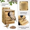 Artloge Owl House Natural Wooden Owl Box Outdoor Backyard Hanging Houses with Perch Suitable for Barn Owl Nesting - 4 of 4
