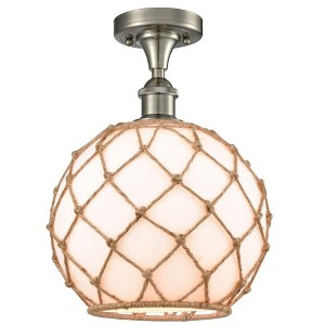Farmhouse Rope - 1 Light Semi-Flush Mount In Industrial Style-15 Inches Tall and 10 Inches Wide - 1 of 1