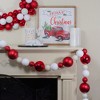 Northlight 3-Finish Shatterproof Ball Christmas Garland - 6' x 4" - Red and White - Unlit - 2 of 3