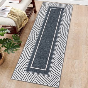 Coucheta Modern Geometric Area Rug, Large Washable & Stain-Resistant Low Pile Rug with Non-Slip Backing for Living & Dining Room, Farmhouse Decor - 1 of 4