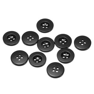 Unique Bargains Resin Craft DIY Round Flat 4-Hole Replacement Sewing Buttons 10 Pcs - 1 of 4
