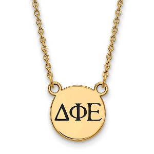 Black Bow Jewelry 14k Yellow Gold Plated Sterling Silver Delta Phi Epsilon Greek Life Necklace 18 Inch - 1 of 4