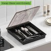 LunaLulinlk Organizer with Lid, Portable Cutlery Holder Flatware Tray with Lid Plastic Silverware Storage Box for Spoons Forks Knives Holder Case - 4 of 4